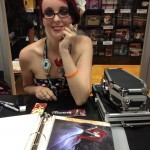 My pal Chandra Free signing at the Archaia booth