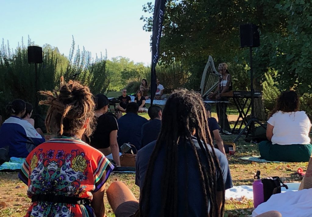 Low Leaf live at L.A. State Historic Park for Listening by Moonrise from Clockshop and Living Earth on July 21, 2024 (Photo: LIZ OHANESIAN)