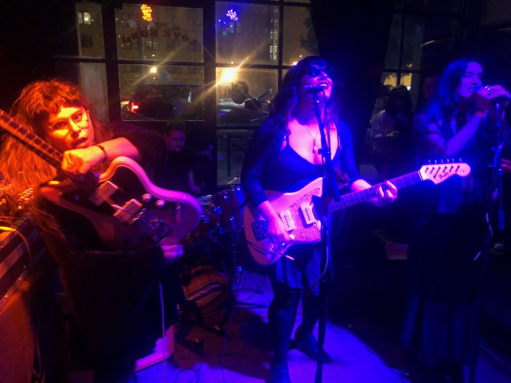 (left to right) Genevieve, Taleen Kali and Josephine playing Covered EP release party at Love Song Bar DTLA on February 8, 2025