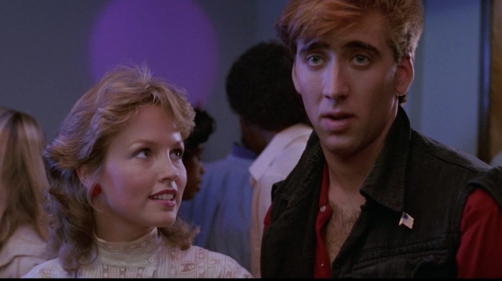 Julie (Deborah Foreman) and Randy (Nicolas Cage) in Valley Girl. 